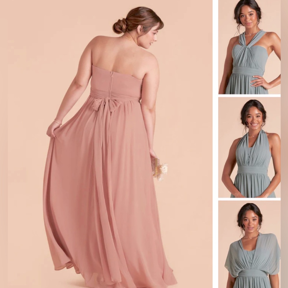 BIRDY GREY GRACE CONVERTIBLE DRESS
CHIFFON - DUSTY ROSE COLOR, SIZE MEDIUM